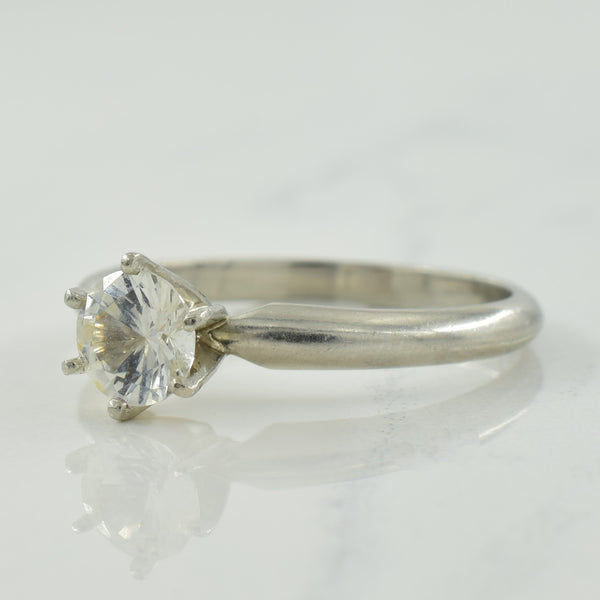 Solitaire White Sapphire Ring | 0.57ct | SZ 6 |