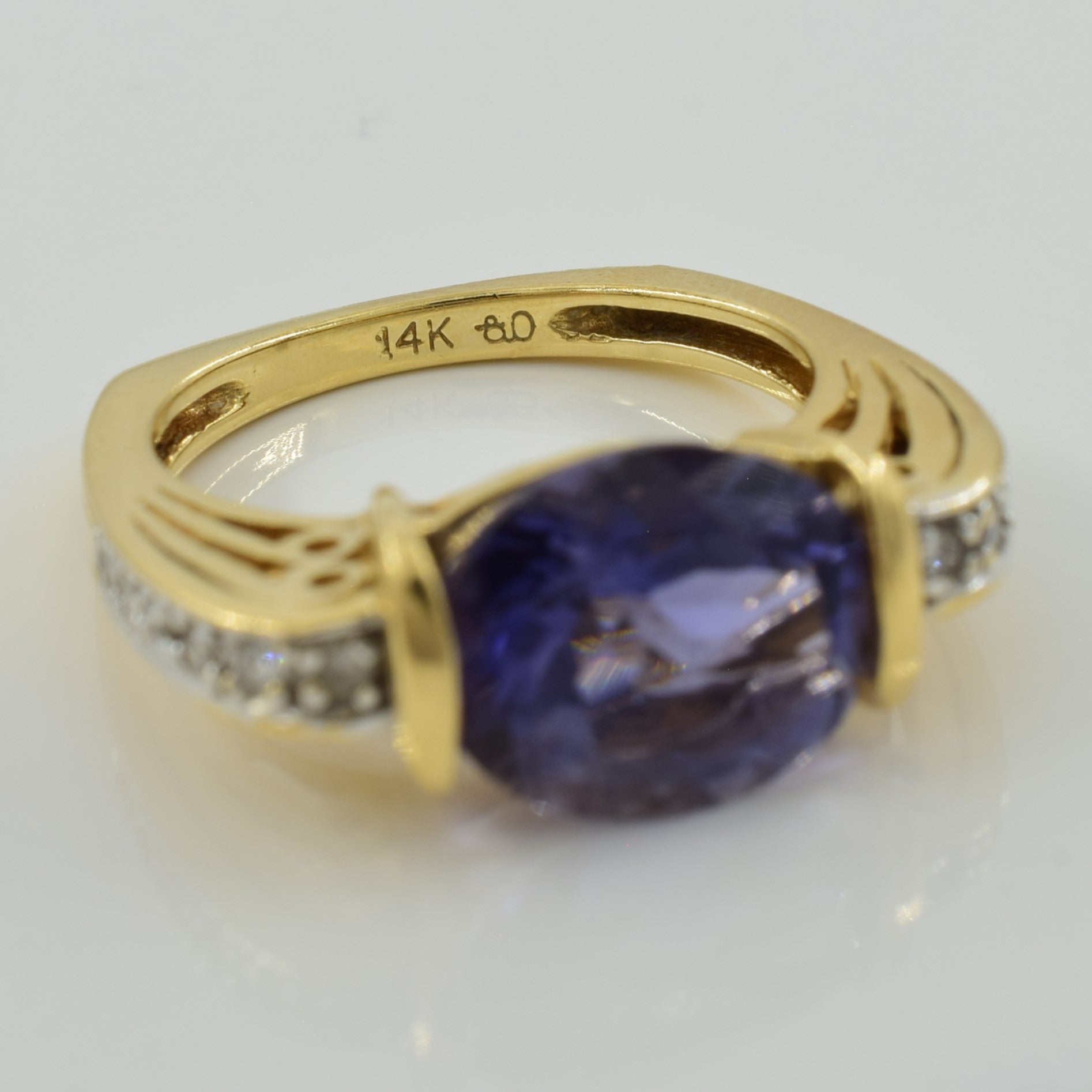 Iolite & Diamond Ring | 3.12ct, 0.12ct | SZ 7 |