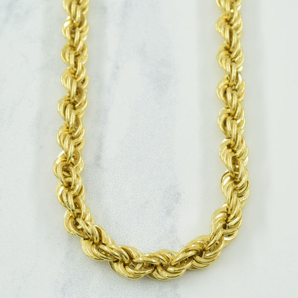10k Yellow Gold Rope Chain | 19.5