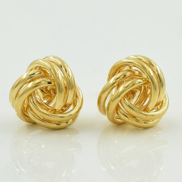 14k Yellow Gold Knot Stud Earrings