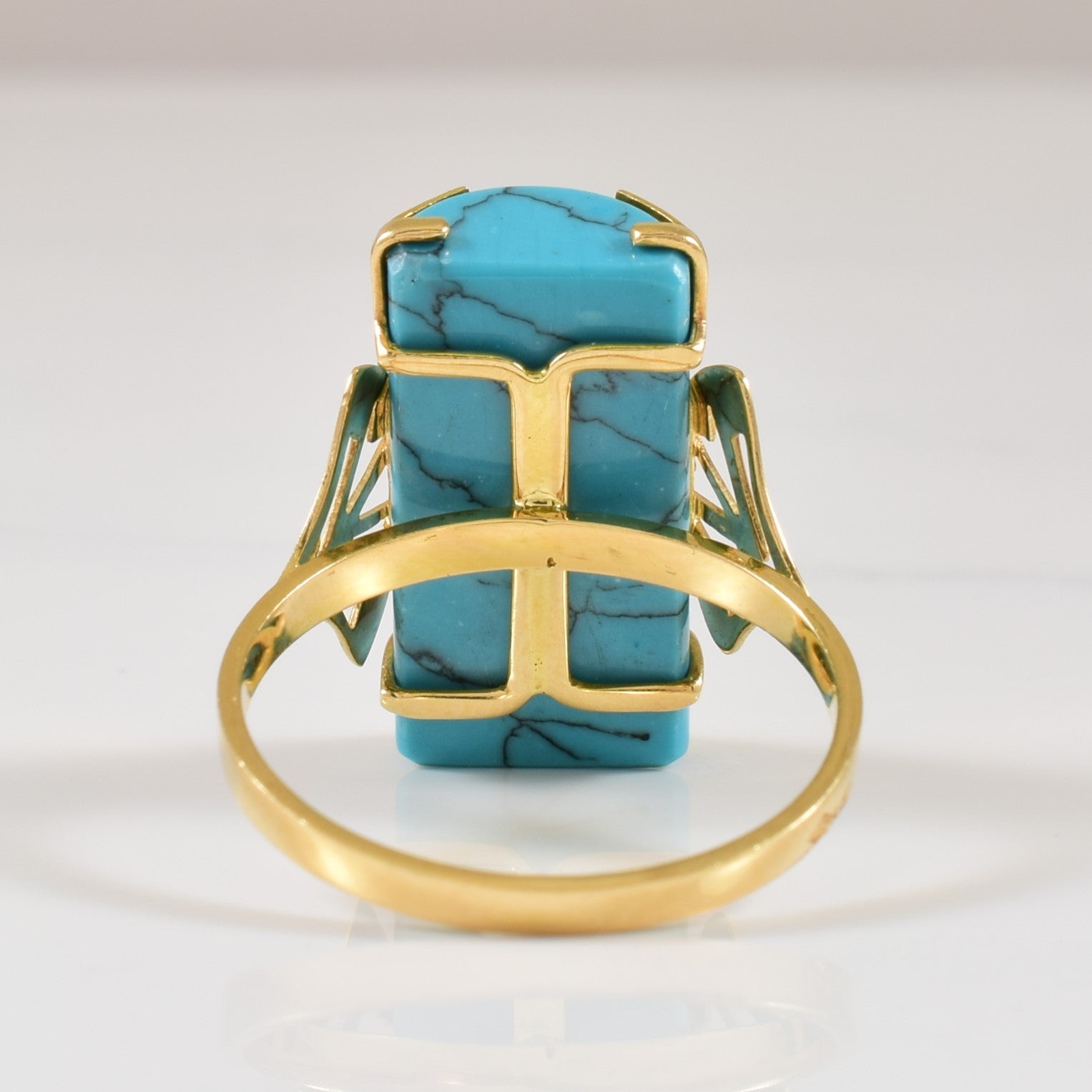 Synthetic Turquoise Cocktail Ring | 8.00ct | SZ 7 |