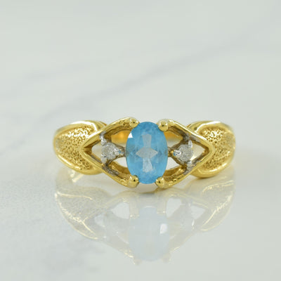 Blue Topaz & Diamond Ring | 0.43ct, 0.04ctw | SZ 6 |