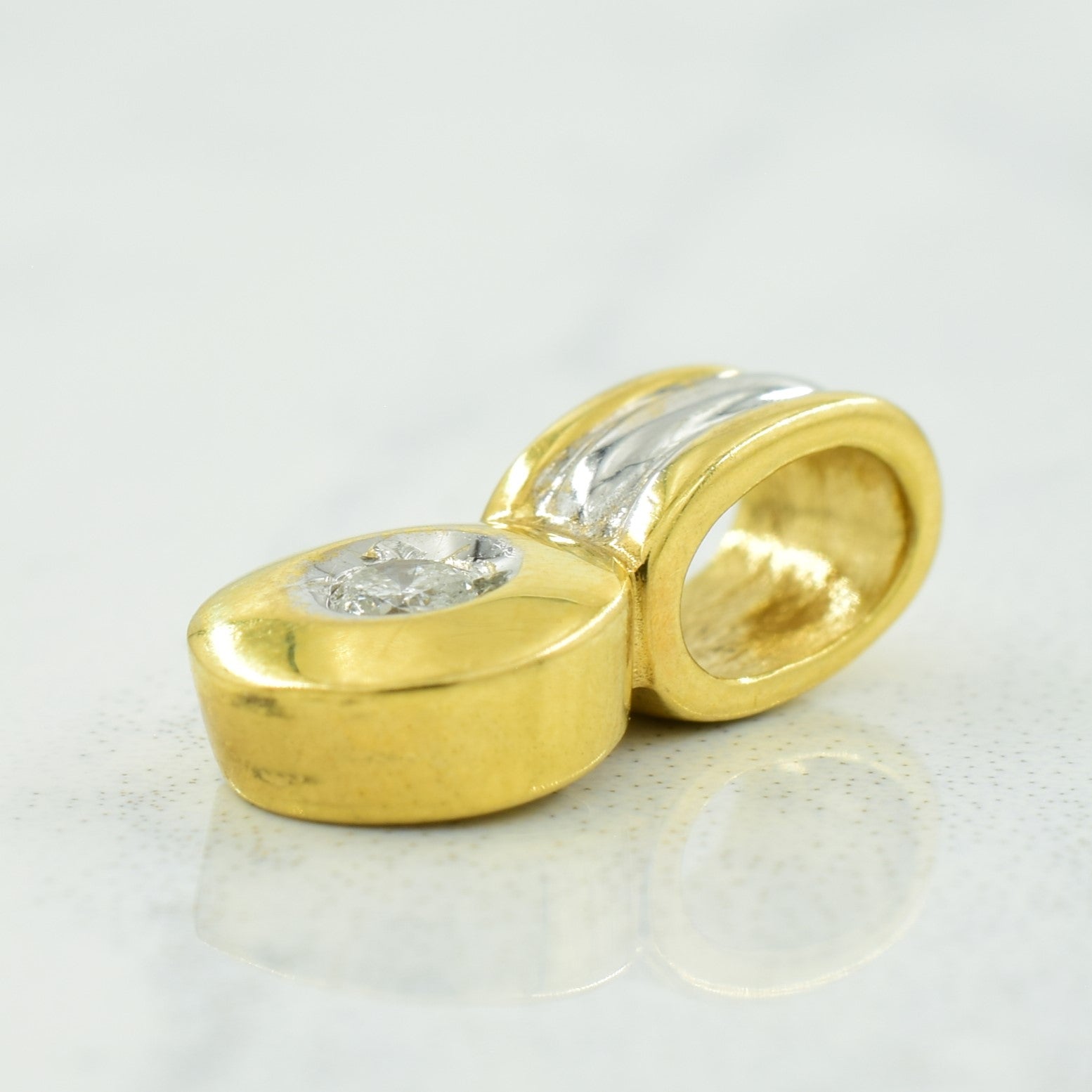 18k Two Tone Gold Diamond Pendant | 0.04ct |