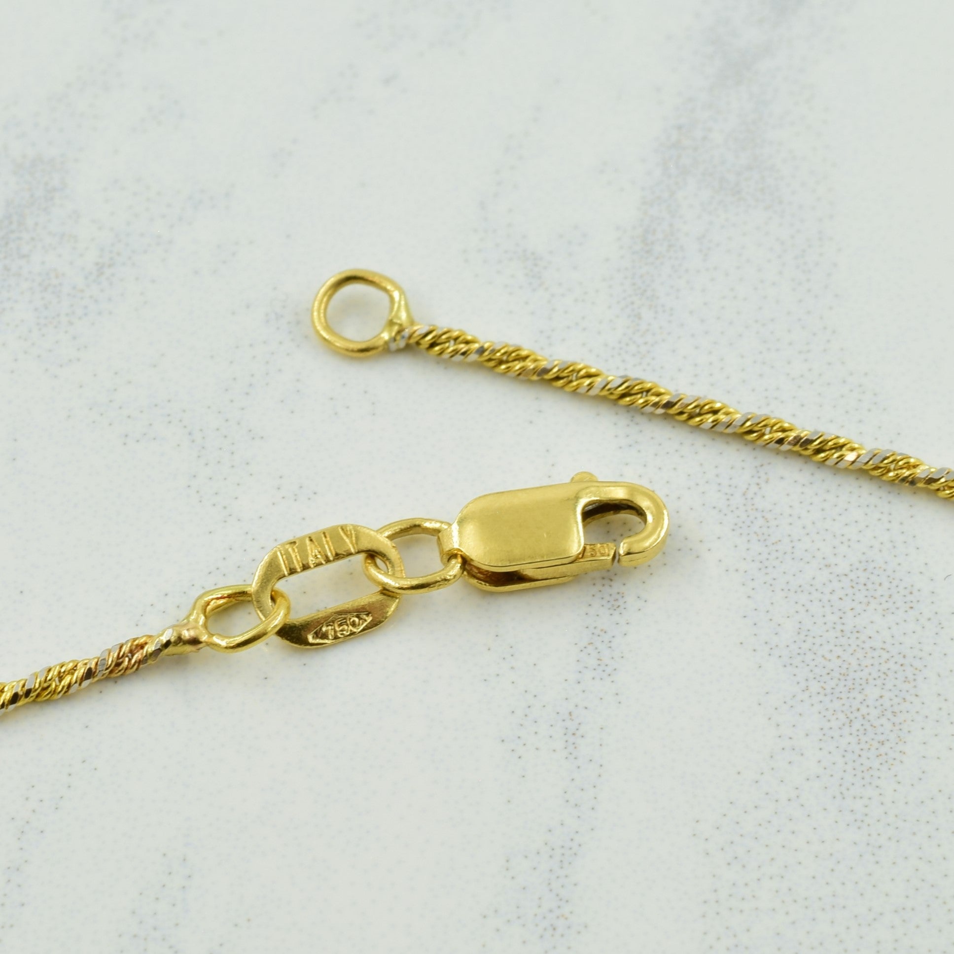 18k Yellow Gold Italian Hallmark Fancy Chain | 18