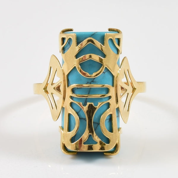 Synthetic Turquoise Cocktail Ring | 8.00ct | SZ 7 |