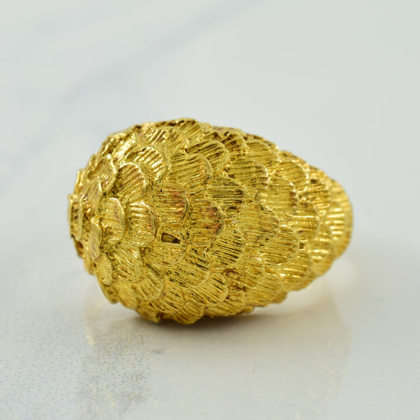 18k Yellow Gold Textured Ring | SZ 5.75 |
