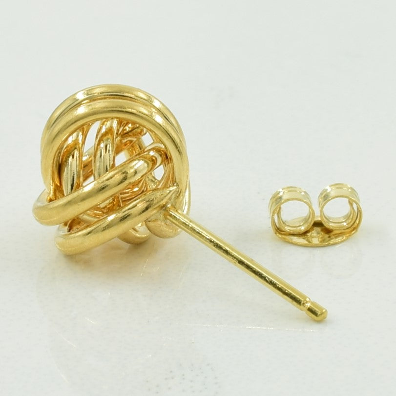 14k Yellow Gold Knot Stud Earrings