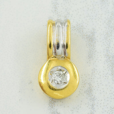 18k Two Tone Gold Diamond Pendant | 0.04ct |