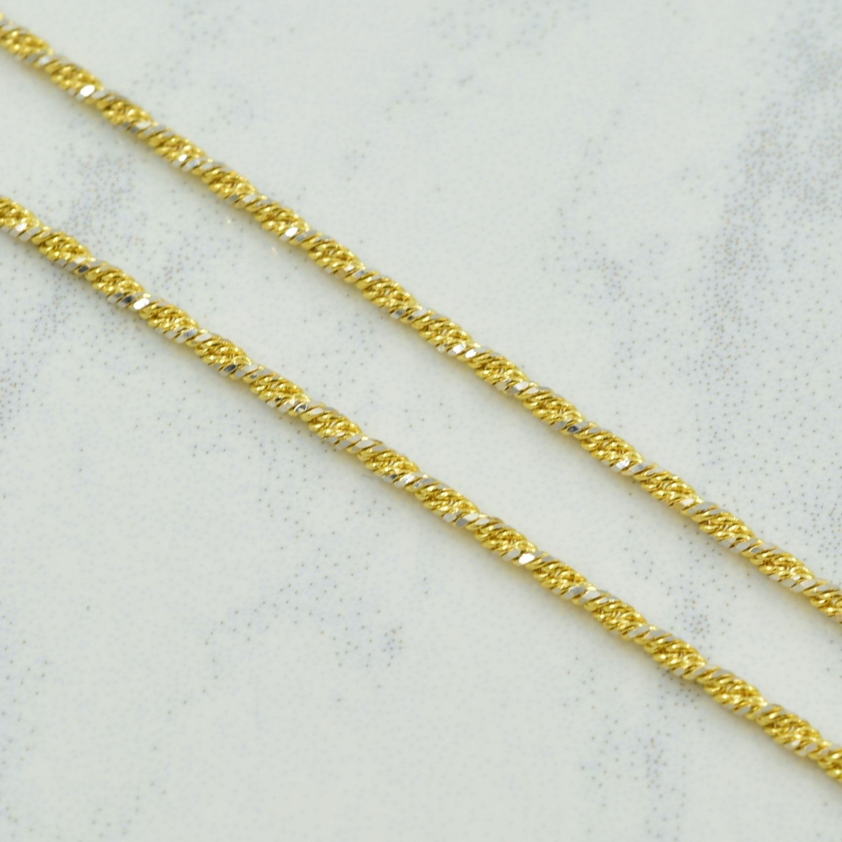 Chaîne fantaisie en or jaune 18 carats avec poinçon italien | 18 pouces | 