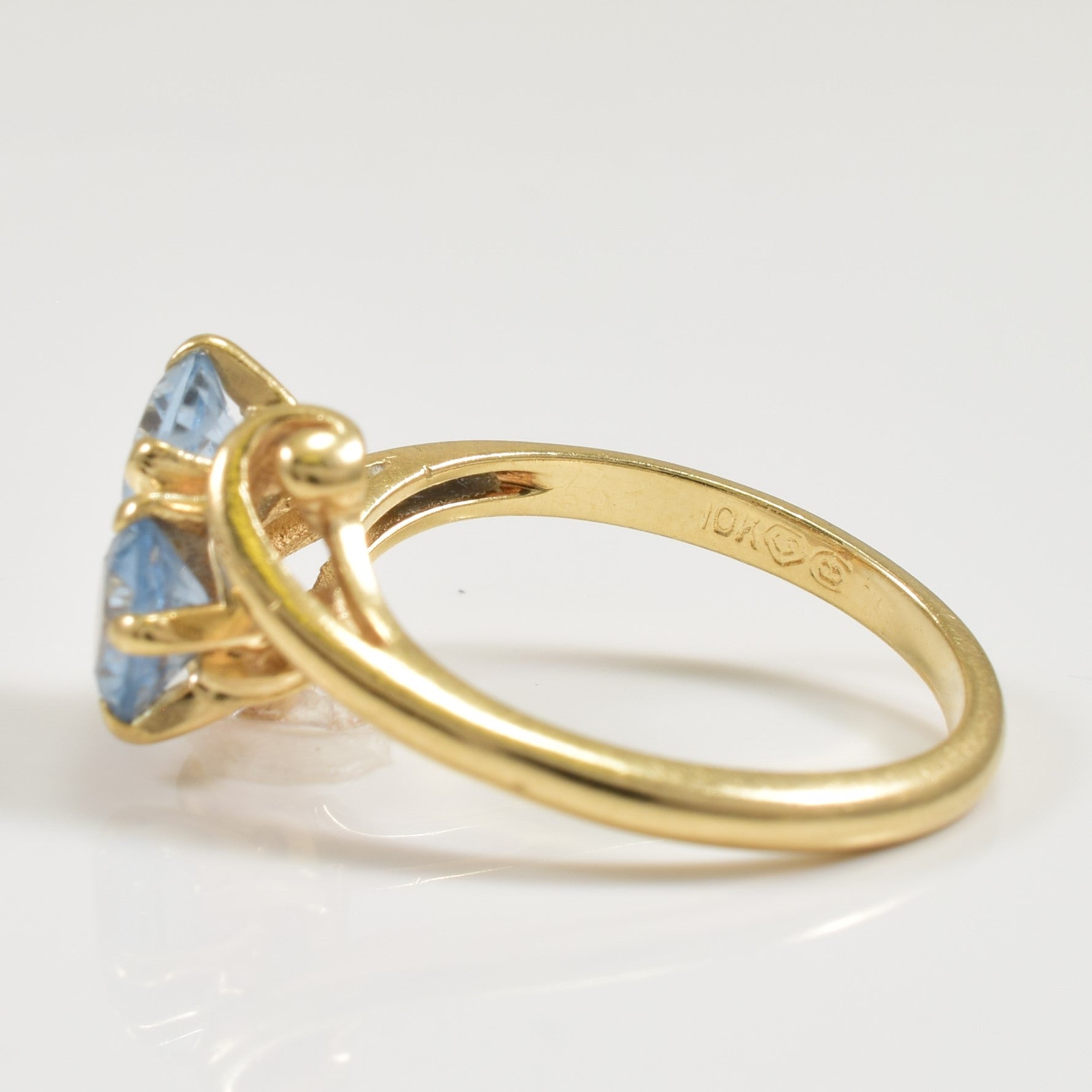 Synthetic Blue Spinel Bypass Ring | 1.00ctw | SZ 6 |