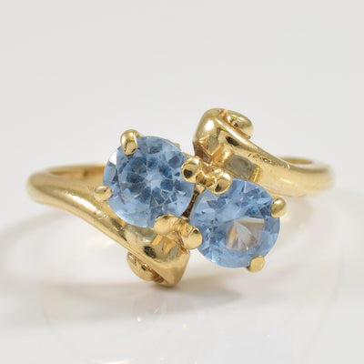Synthetic Blue Spinel Bypass Ring | 1.00ctw | SZ 6 |