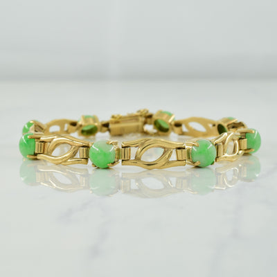 1966 Birmingham Gold Jadeite Bracelet | 8.40ctw | 7.5