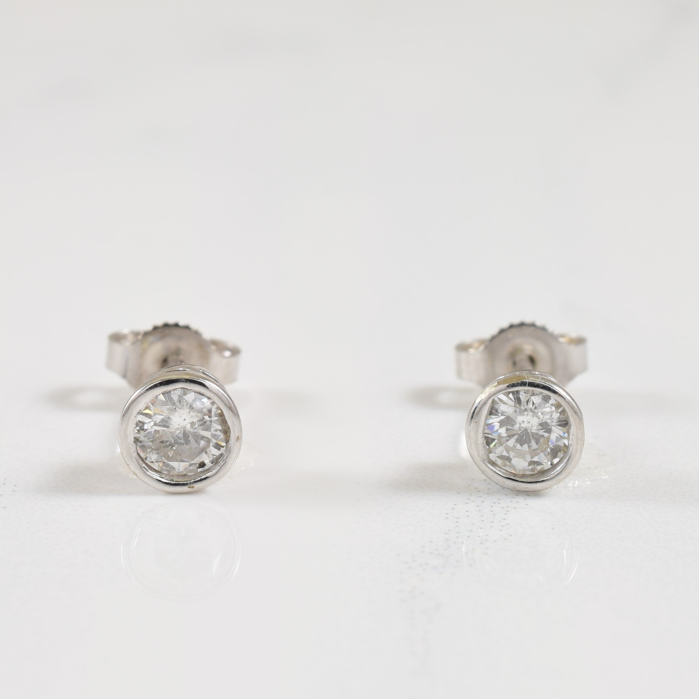 Bezel Set Diamond Stud Earrings | 0.54ctw |