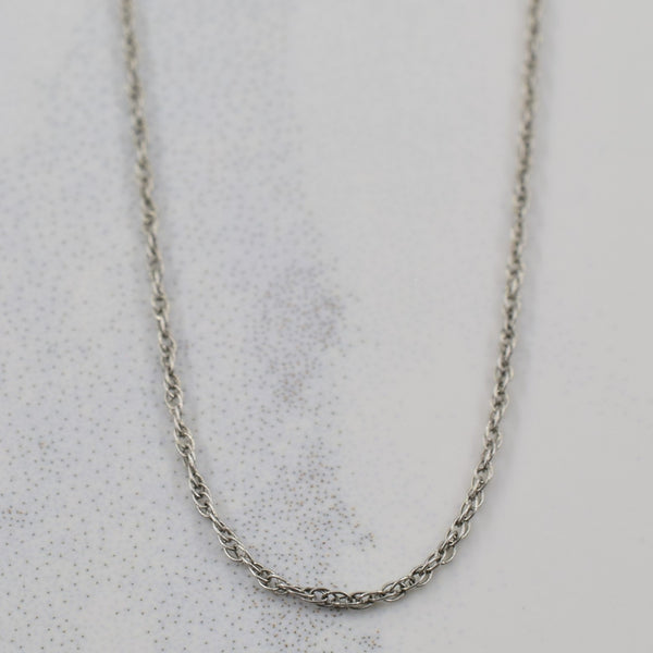 14k White Gold Prince of Wales Chain | 20