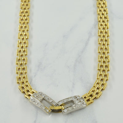 Diamond Panther Chain Link Necklace | 0.50ctw | 15.5