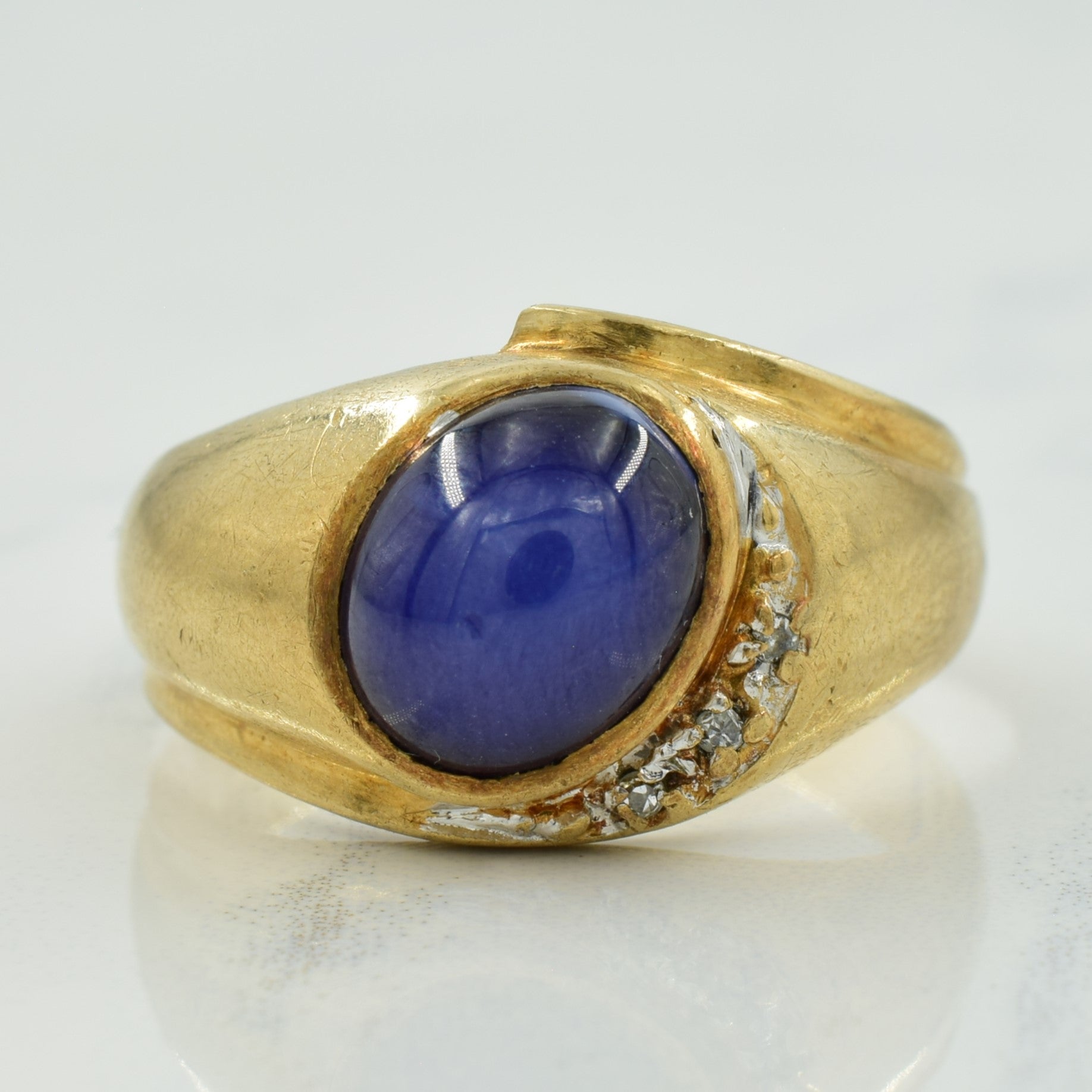 Synthetic Star Sapphire & Diamond Ring | 3.25ct, 0.02ctw | SZ 9.75 |