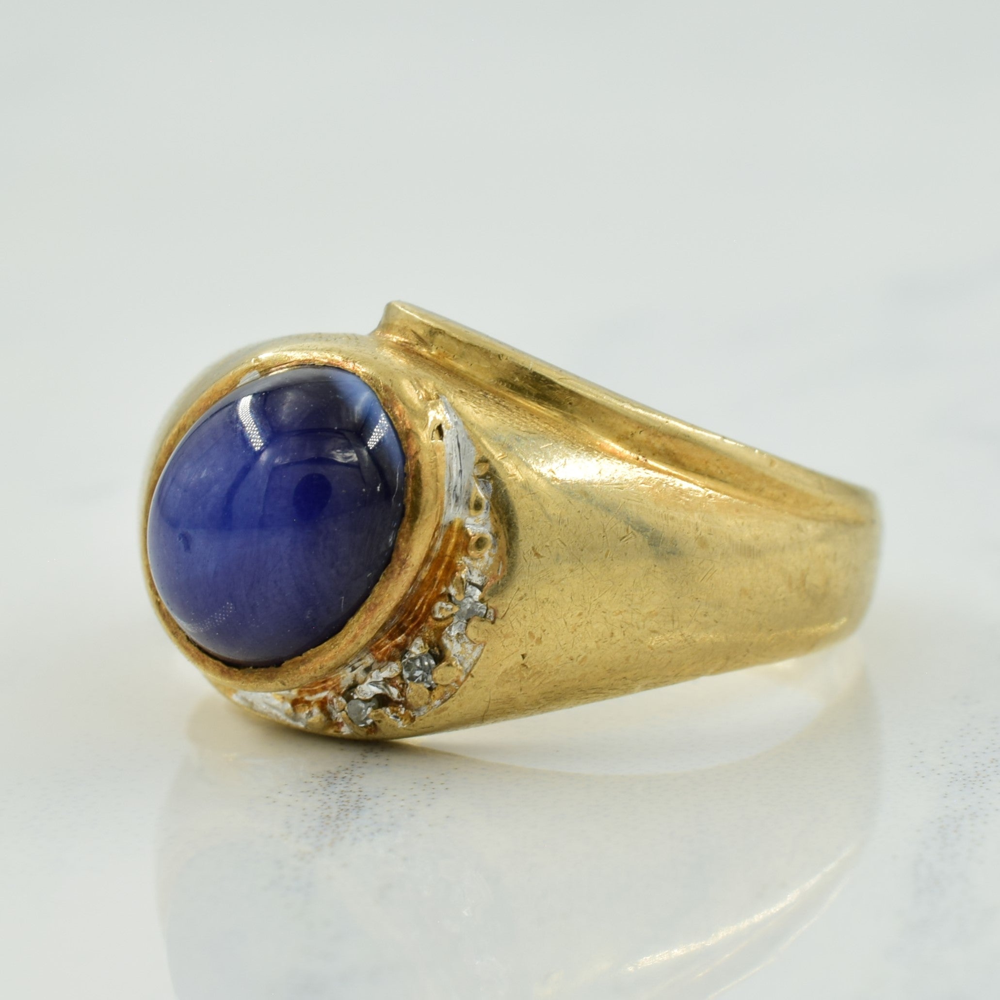 Synthetic Star Sapphire & Diamond Ring | 3.25ct, 0.02ctw | SZ 9.75 |