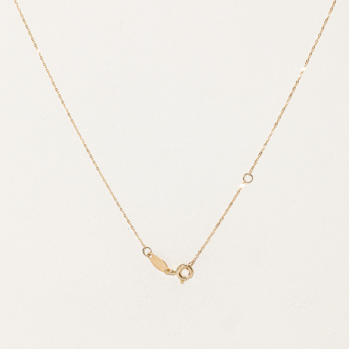 10k Diamond “M” Initial Tag Pendant Necklace | 17"