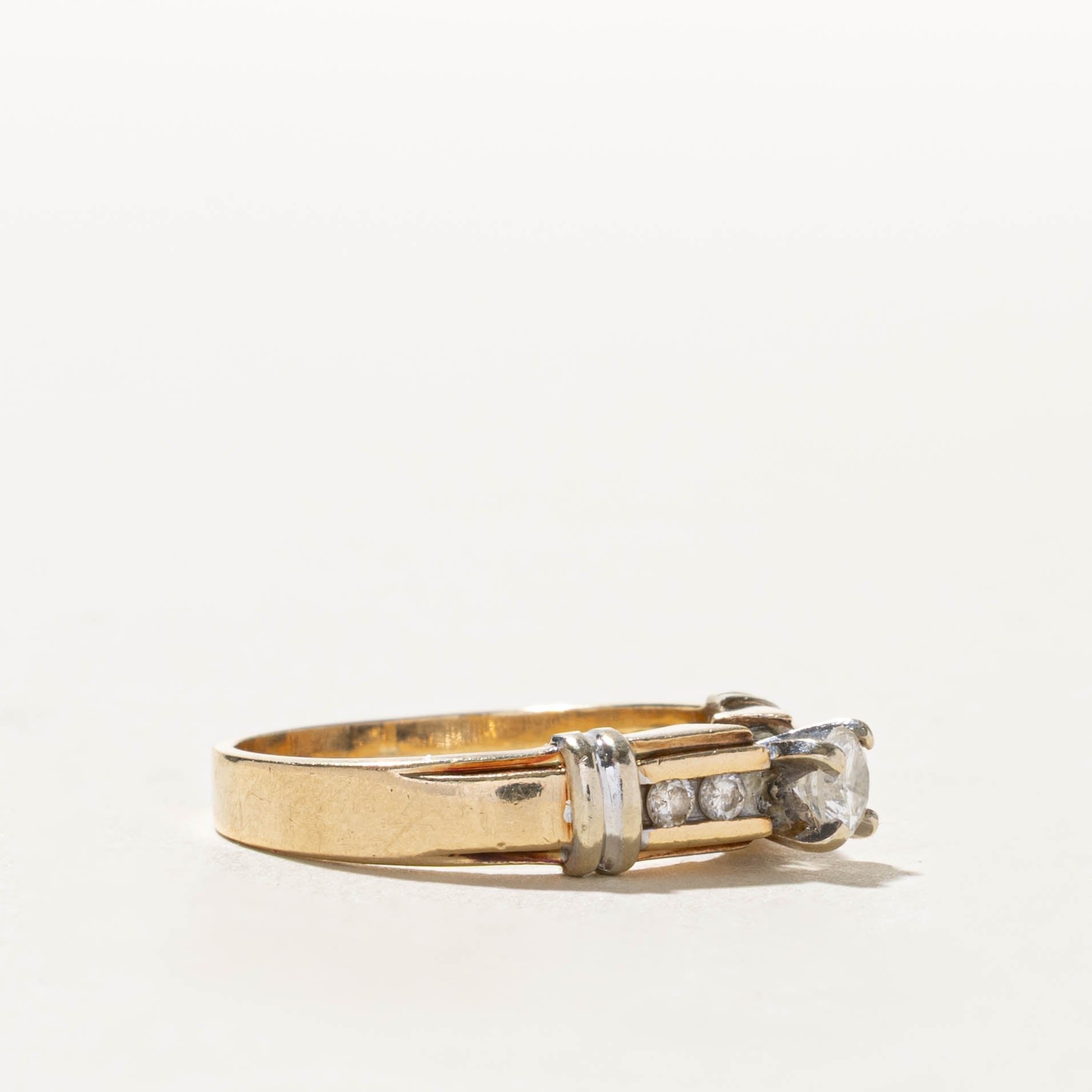 14k Two Tone Diamond Banded Ring | 0.40ctw | SZ 8