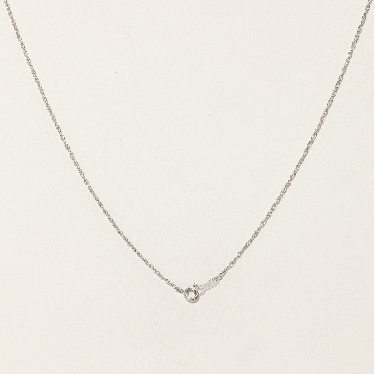 14k Diamond Ornate Floral Drop Pendant Necklace | 16"