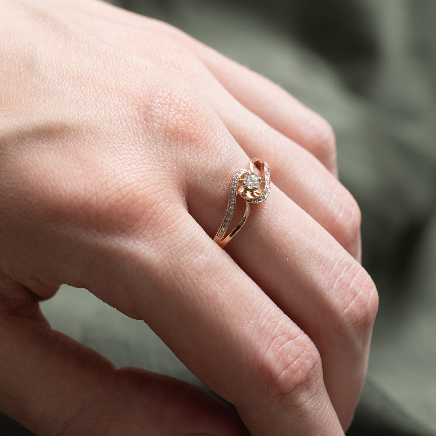 Twisted Bypass Diamond Ring | 0.19ctw | SZ 9