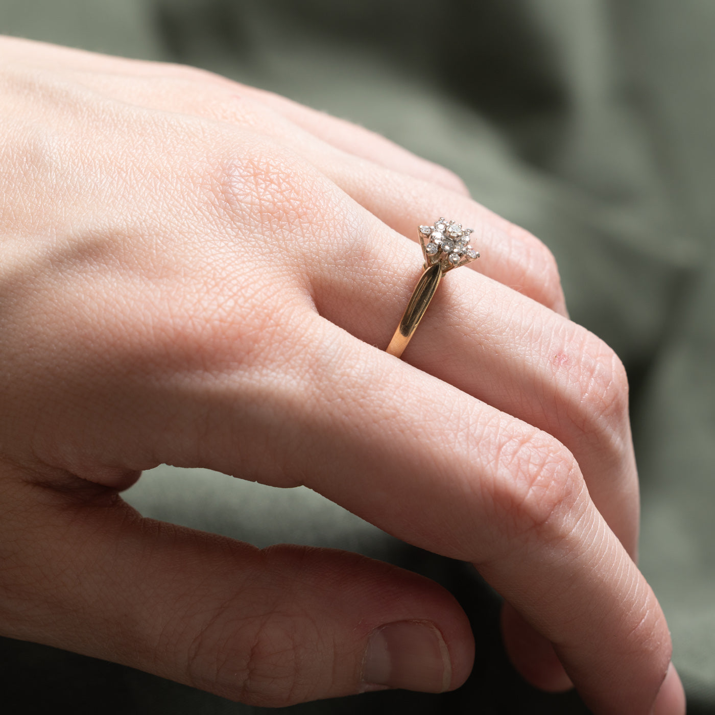 Bague sertie de diamants en grappe | 0,22 ct | Taille 6,75