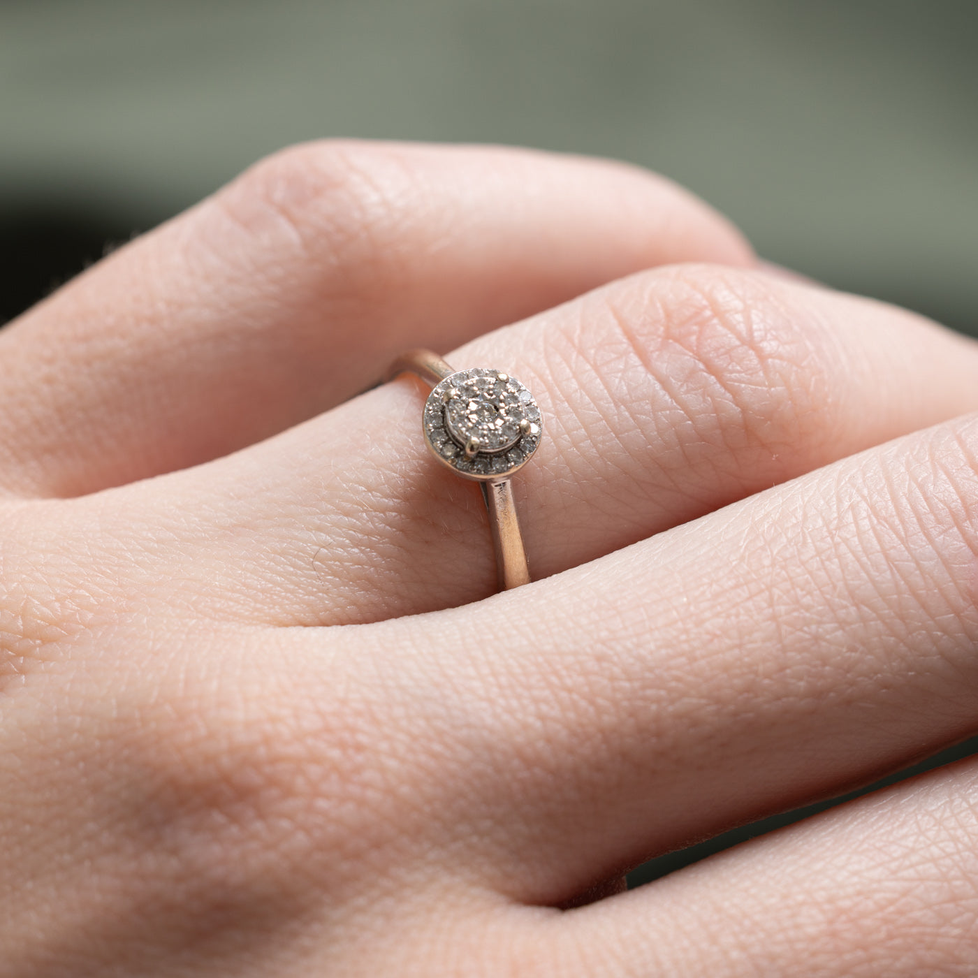 Diamond Cluster Halo Ring | 0.12ctw | SZ 4.5