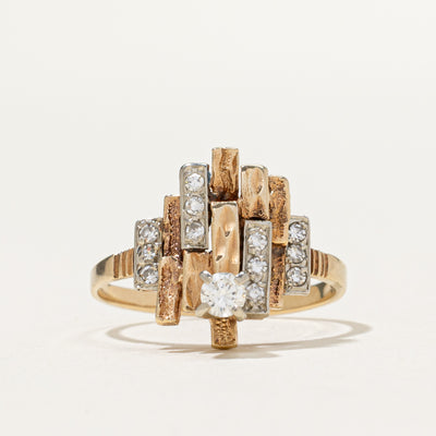 Diamond Columns Abstract Ring | 0.34ctw | SZ 7.5