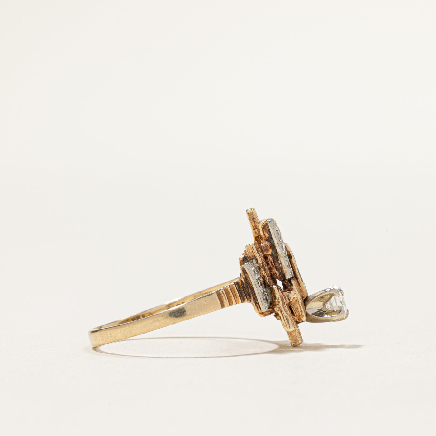 Diamond Columns Abstract Ring | 0.34ctw | SZ 7.5