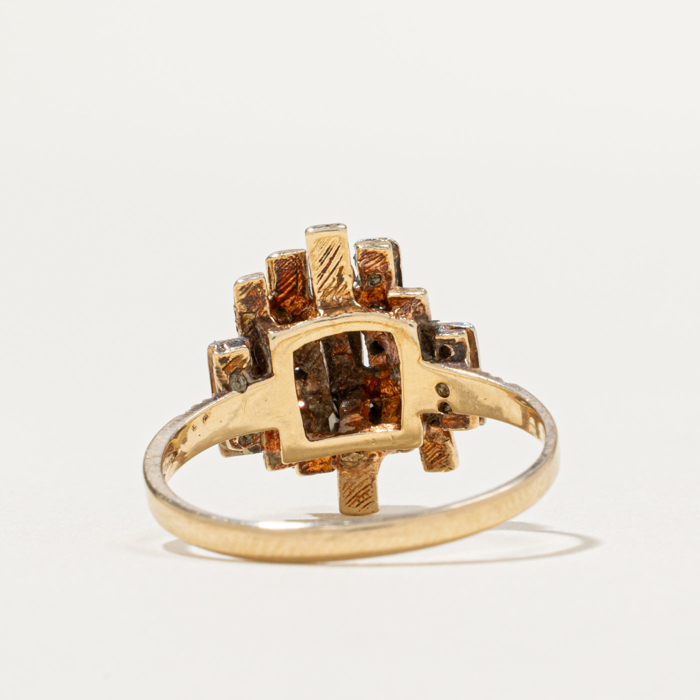Diamond Columns Abstract Ring | 0.34ctw | SZ 7.5