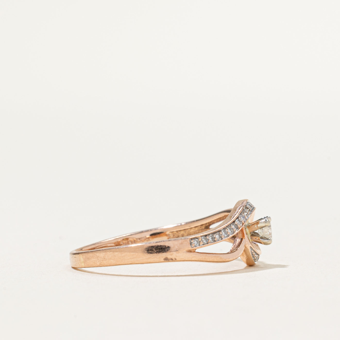 Twisted Bypass Diamond Ring | 0.19ctw | SZ 9