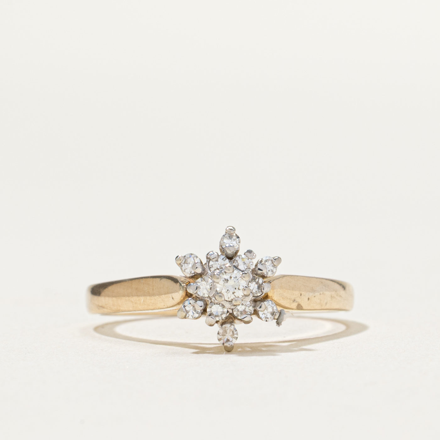 Bague sertie de diamants en grappe | 0,22 ct | Taille 6,75