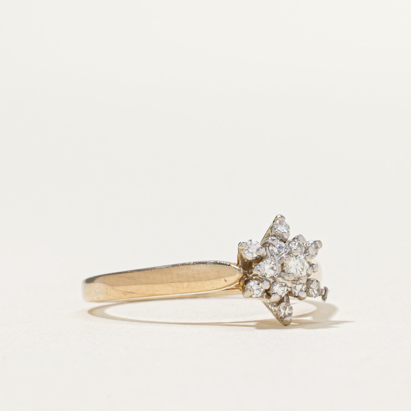 Bague sertie de diamants en grappe | 0,22 ct | Taille 6,75