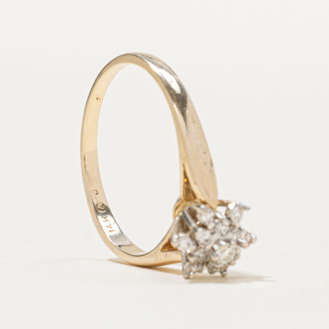 Bague sertie de diamants en grappe | 0,22 ct | Taille 6,75