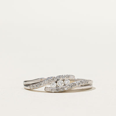 Tension Set Diamond Bypass Ring | 0.16ctw | SZ 6.5