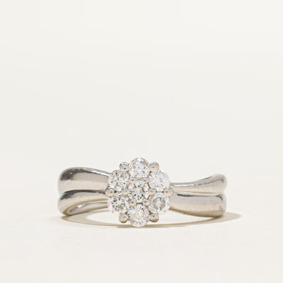 Diamond Cluster Grooved Ring | 0.50ctw | SZ 5.5