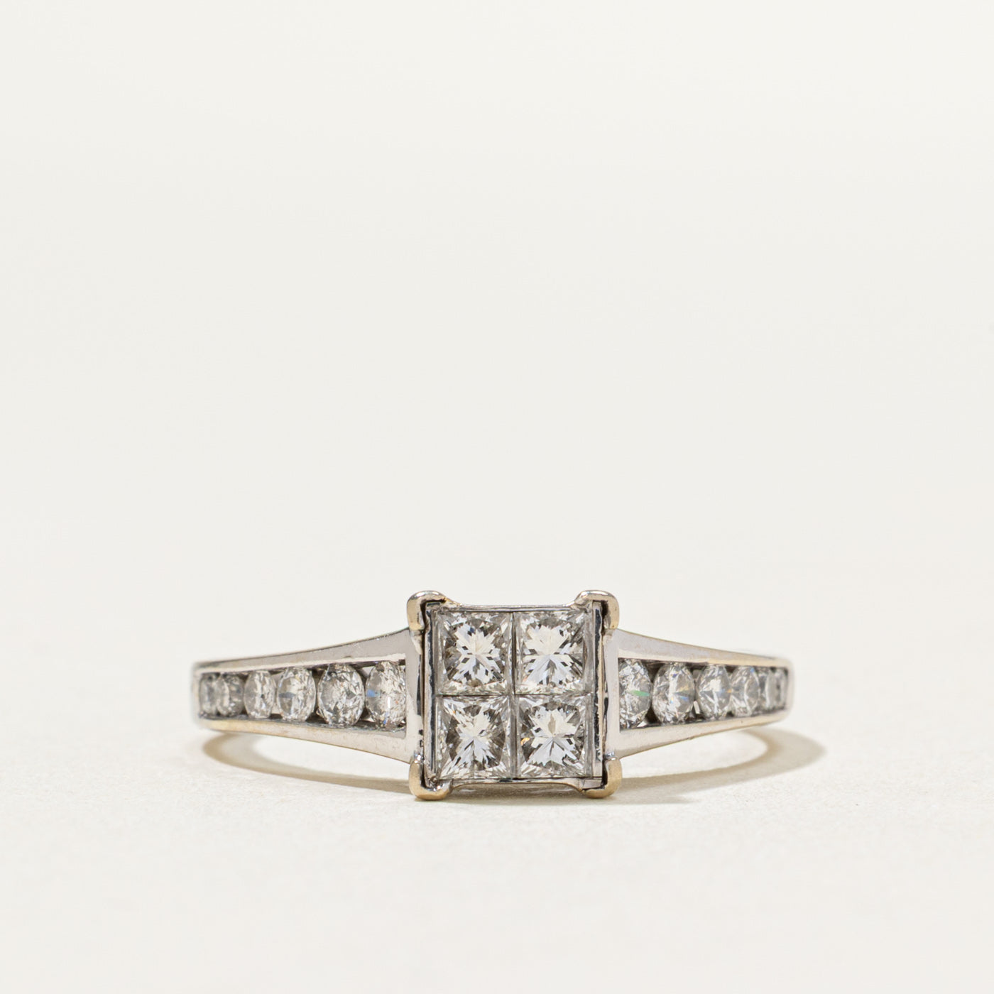 Illusion Set Diamond Tapered Ring | 0.96ctw | SZ 7.5