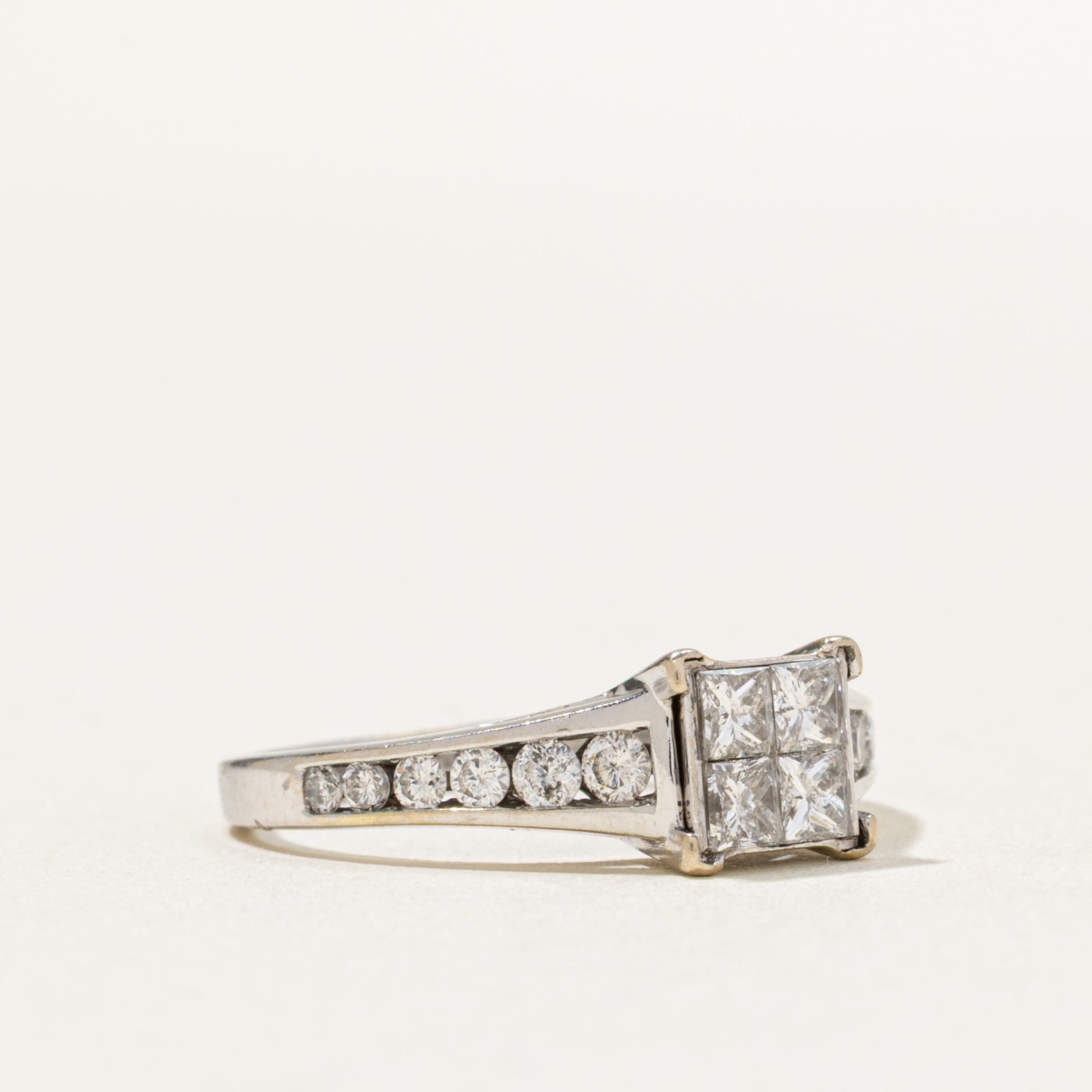 Illusion Set Diamond Tapered Ring | 0.96ctw | SZ 7.5
