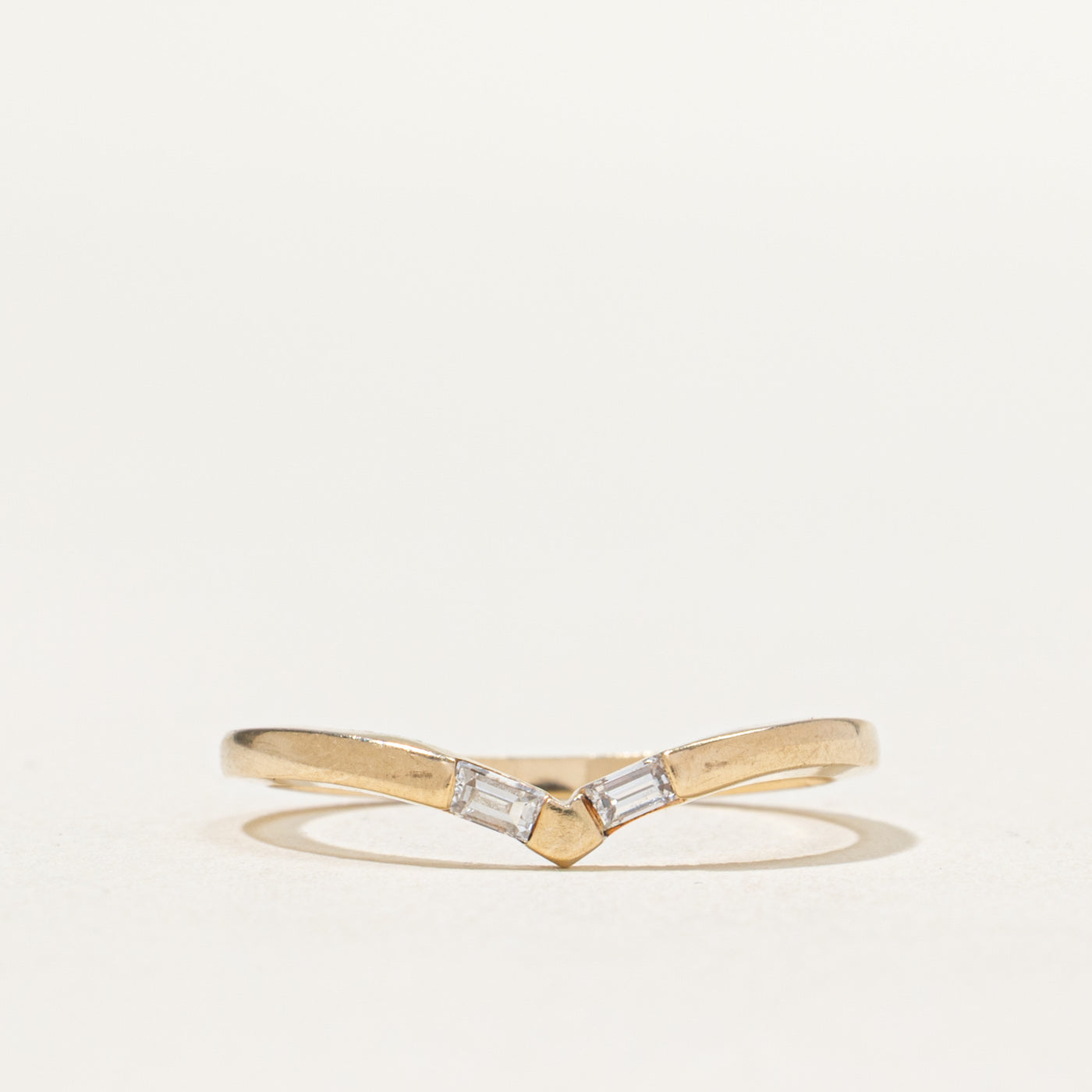 Two Stone Diamond Chevron Ring | 0.10ctw | SZ 6.5
