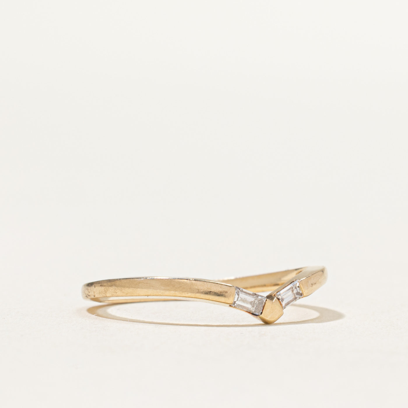 Two Stone Diamond Chevron Ring | 0.10ctw | SZ 6.5