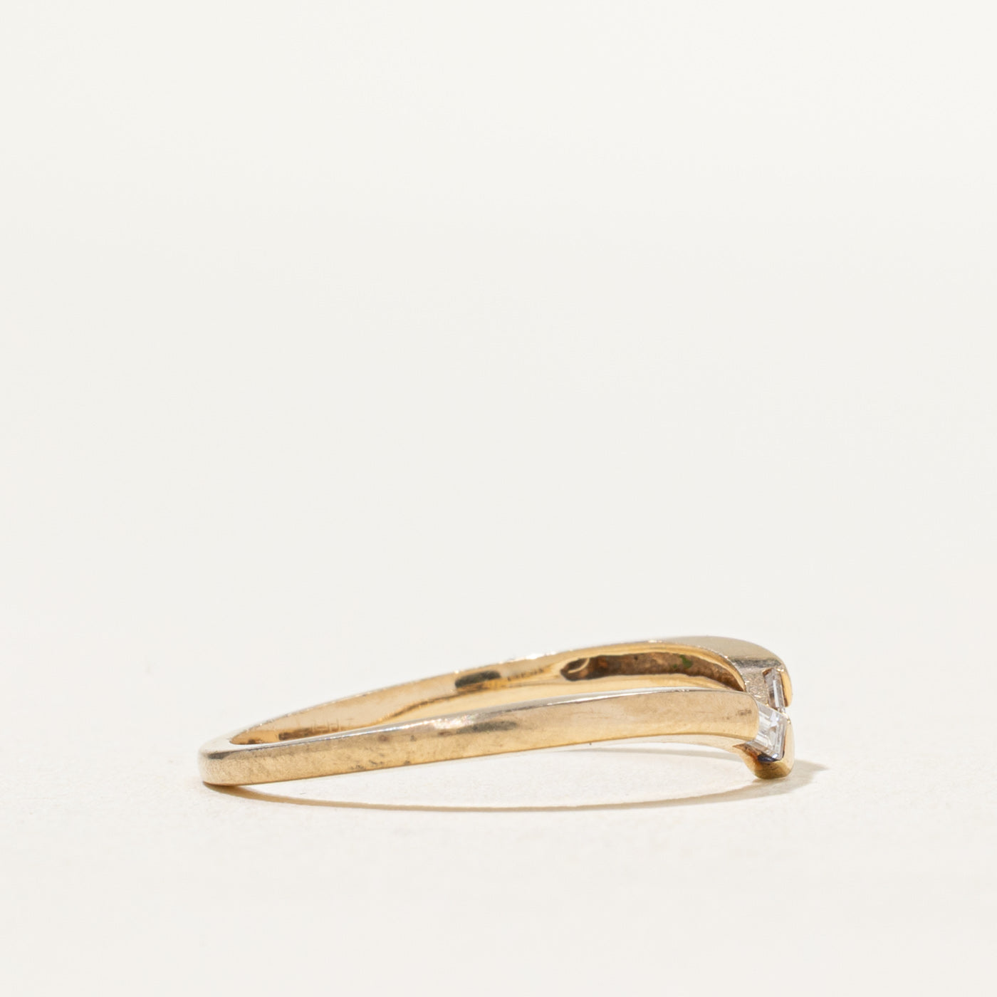 Two Stone Diamond Chevron Ring | 0.10ctw | SZ 6.5