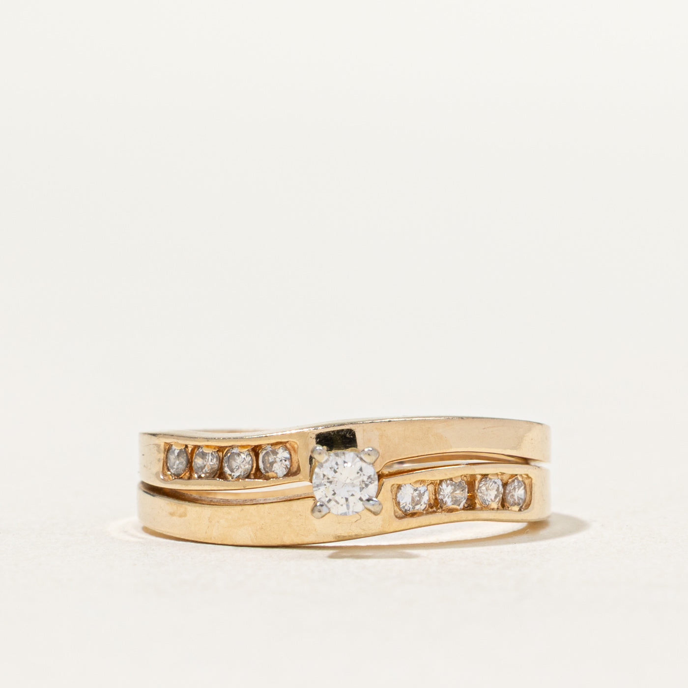 Diamond Wave Wedding Ring Set | 0.21ctw | SZ 5.75