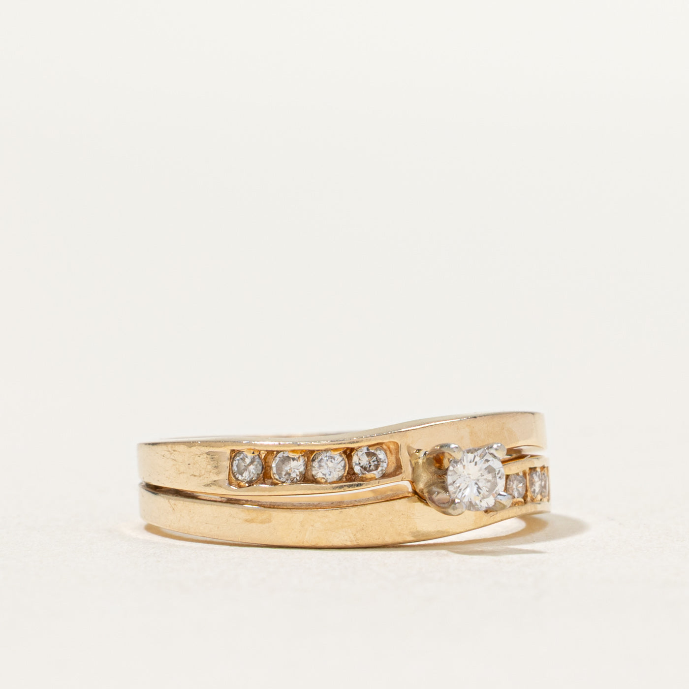 Diamond Wave Wedding Ring Set | 0.21ctw | SZ 5.75