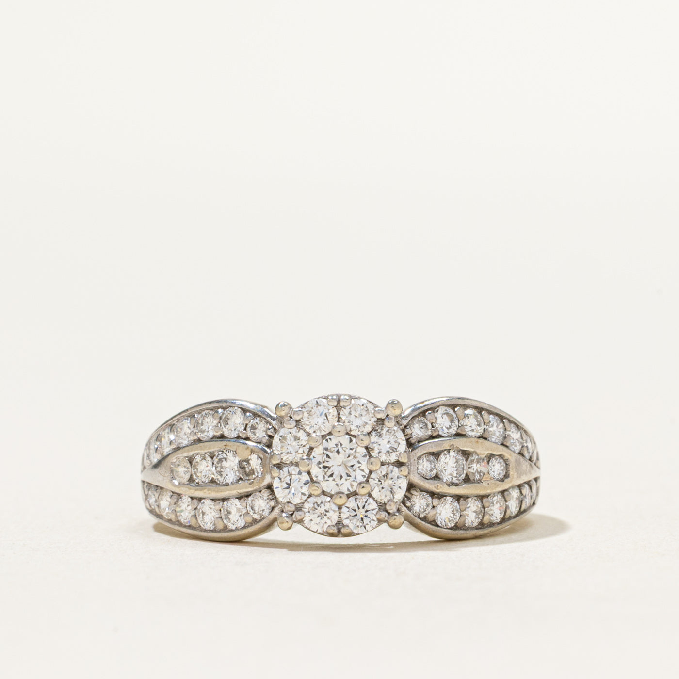 Diamond Cluster Tapered Ring | 1.00ctw | SZ 7