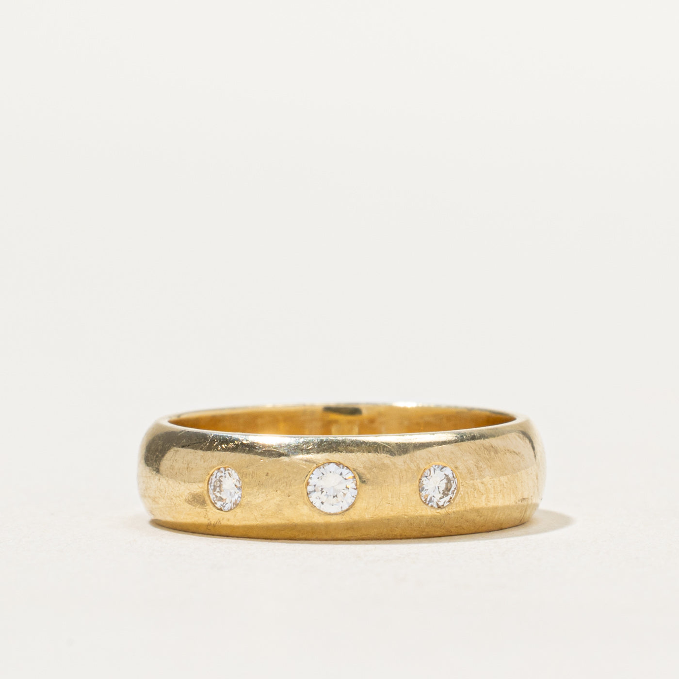 Three Stone Flush Set Diamond Band | 0.15ctw | SZ 5.5