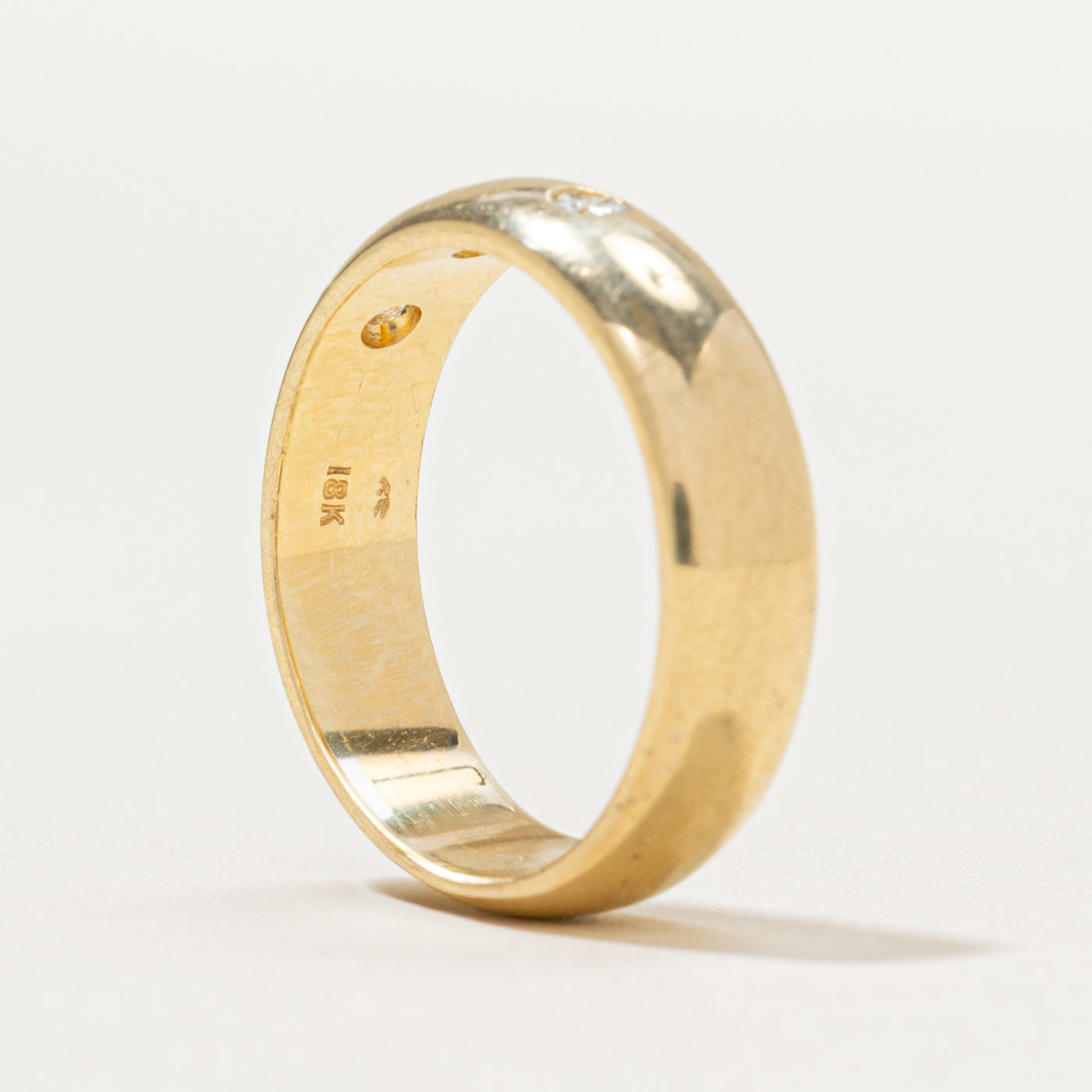 Three Stone Flush Set Diamond Band | 0.15ctw | SZ 5.5