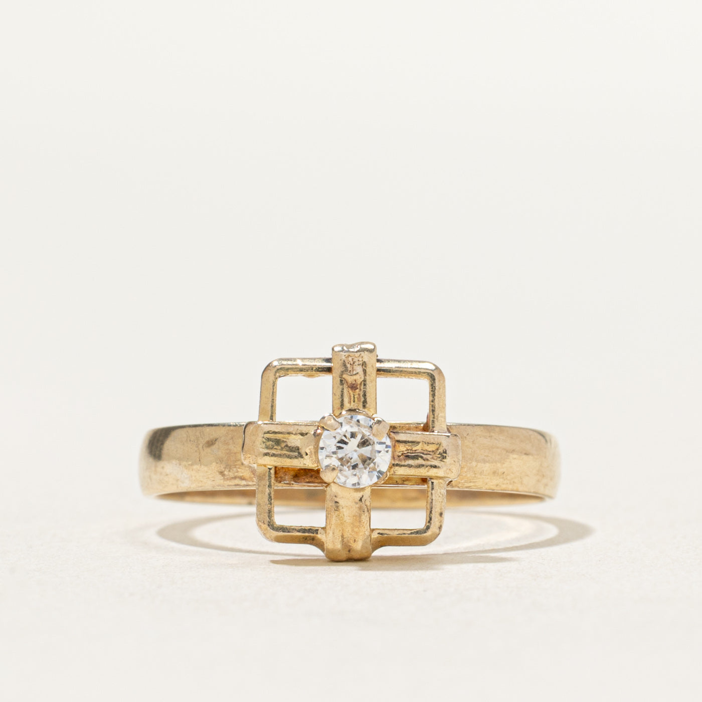 Solitaire Diamond Geometric Ring | 0.12ct | SZ 7.5