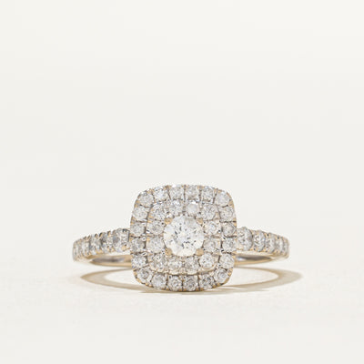 Double Halo Diamond Engagement Ring | 0.48ctw | SZ 5.25