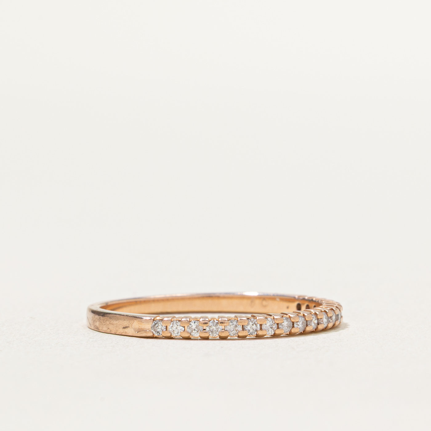 10k Rose Gold Semi Eternity Diamond Band | 0.19ctw | SZ 7