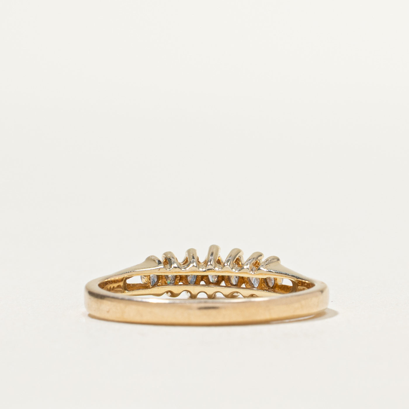 Bague en diamants marquise à sept pierres | 0,25 ct au total | Taille 7,5